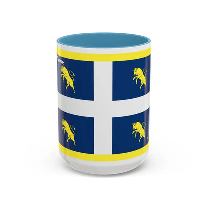 Flag of Turin Italy - Accent Coffee Mug 15oz Light Blue - Go Mug Yourself
