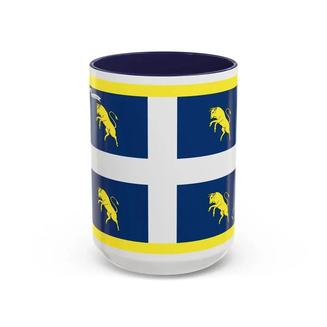 Flag of Turin Italy - Accent Coffee Mug 15oz Navy - Go Mug Yourself