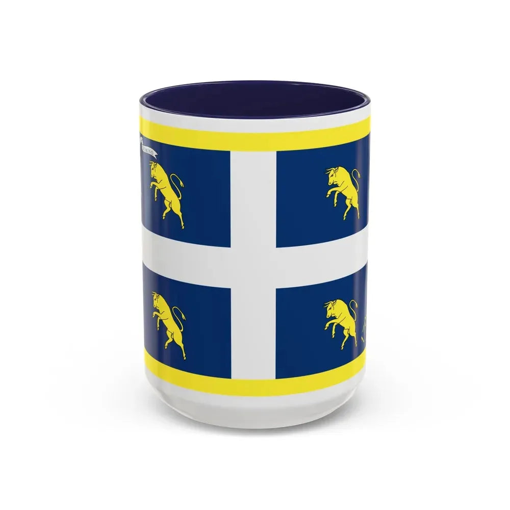 Flag of Turin Italy - Accent Coffee Mug 15oz Navy - Go Mug Yourself
