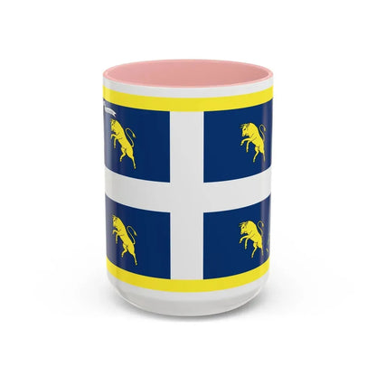 Flag of Turin Italy - Accent Coffee Mug 15oz Pink - Go Mug Yourself