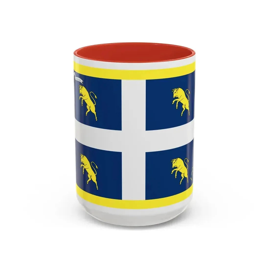 Flag of Turin Italy - Accent Coffee Mug 15oz Red - Go Mug Yourself
