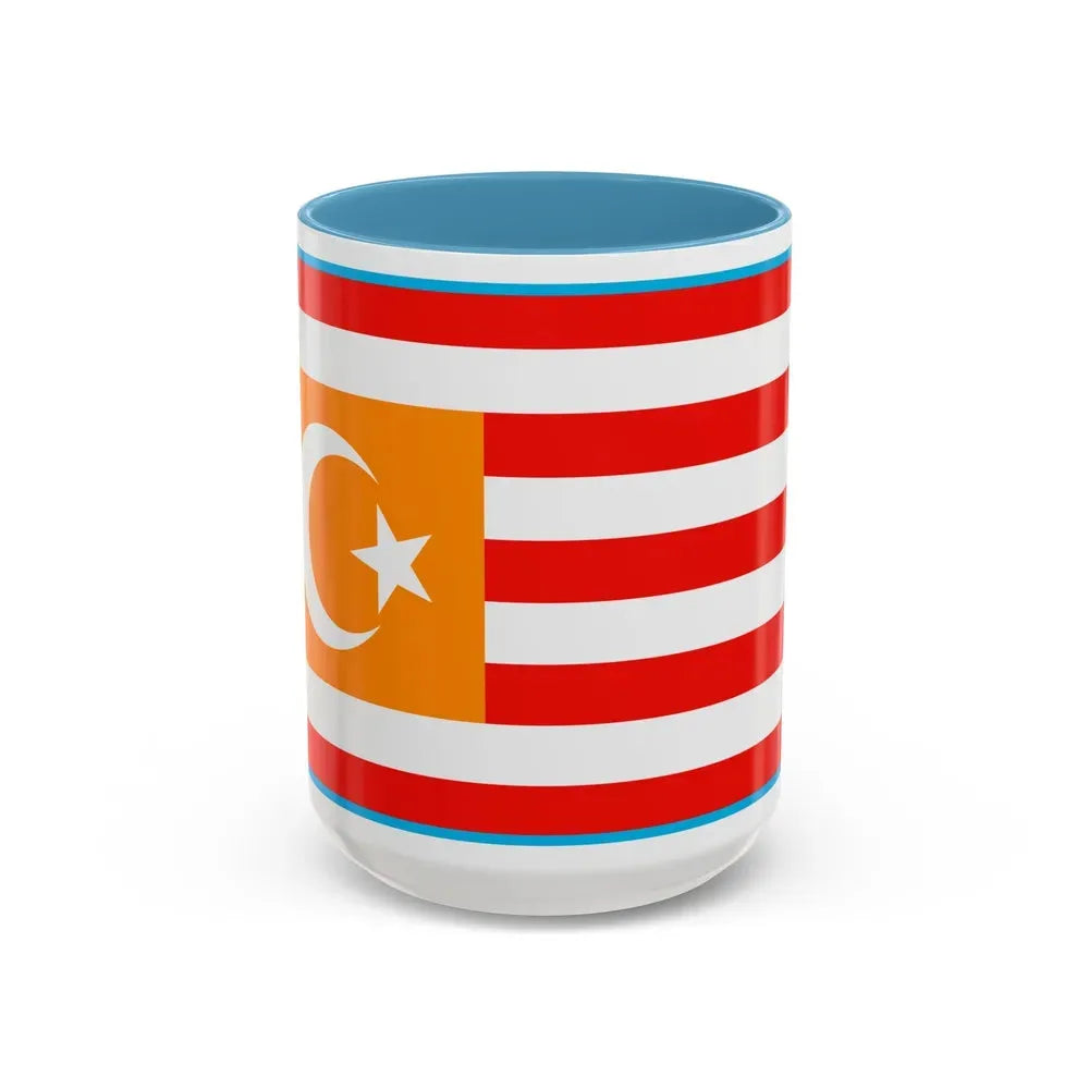 Flag of Turkestan - Accent Coffee Mug 15oz Light Blue - Go Mug Yourself