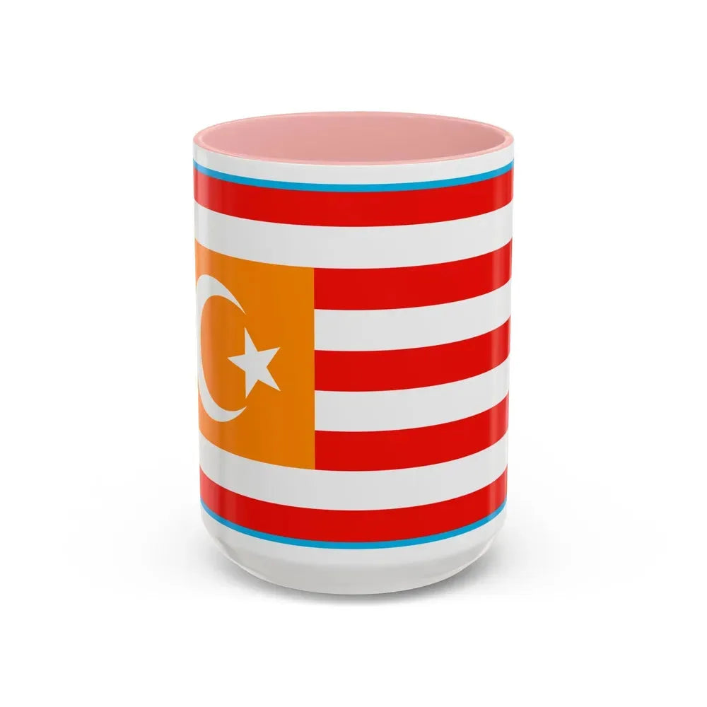 Flag of Turkestan - Accent Coffee Mug 15oz Pink - Go Mug Yourself