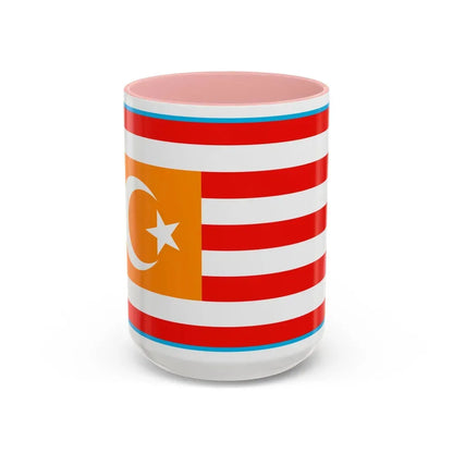 Flag of Turkestan - Accent Coffee Mug 15oz Pink - Go Mug Yourself