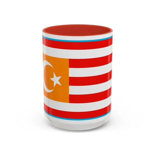 Flag of Turkestan - Accent Coffee Mug 15oz Red - Go Mug Yourself