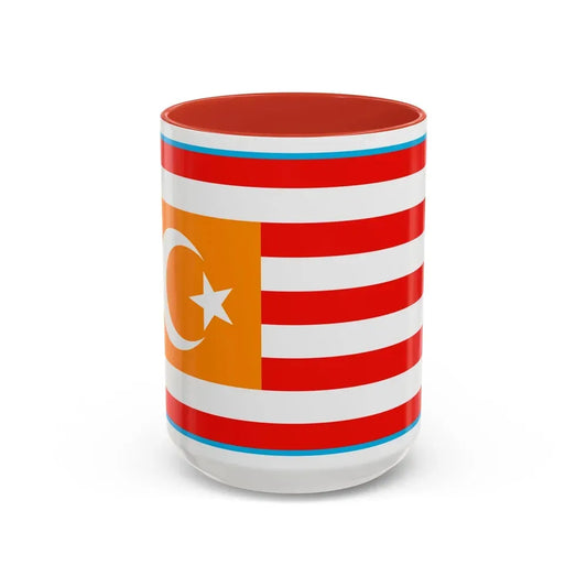Flag of Turkestan - Accent Coffee Mug 15oz Red - Go Mug Yourself