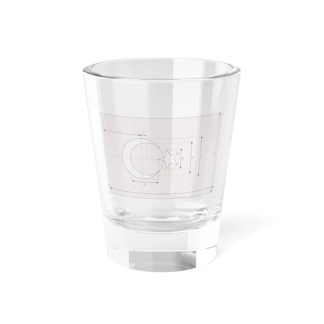 Flag of Turkey construction sheet (Turkey) Shot Glass 1.5oz 1.5oz - Go Mug Yourself