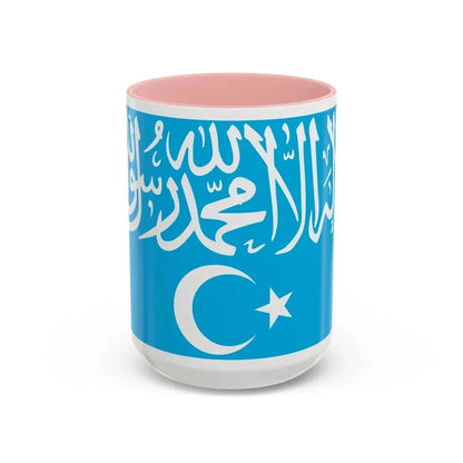 Flag of Turkistan Islamic Party - Accent Coffee Mug 15oz Pink - Go Mug Yourself