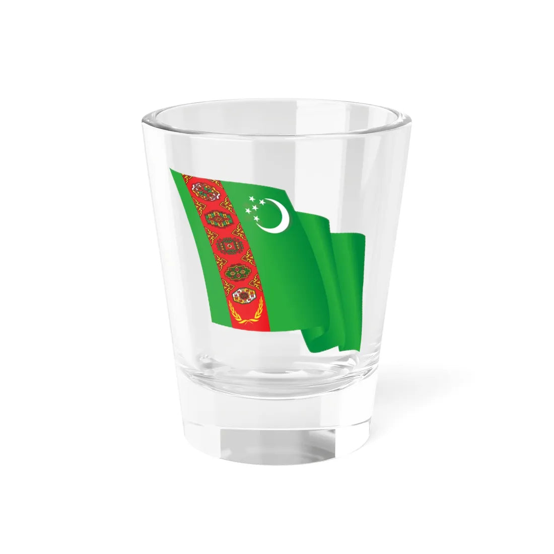 Flag of Turkmenistan icon (Turkmenistan) Shot Glass 1.5oz 1.5oz - Go Mug Yourself