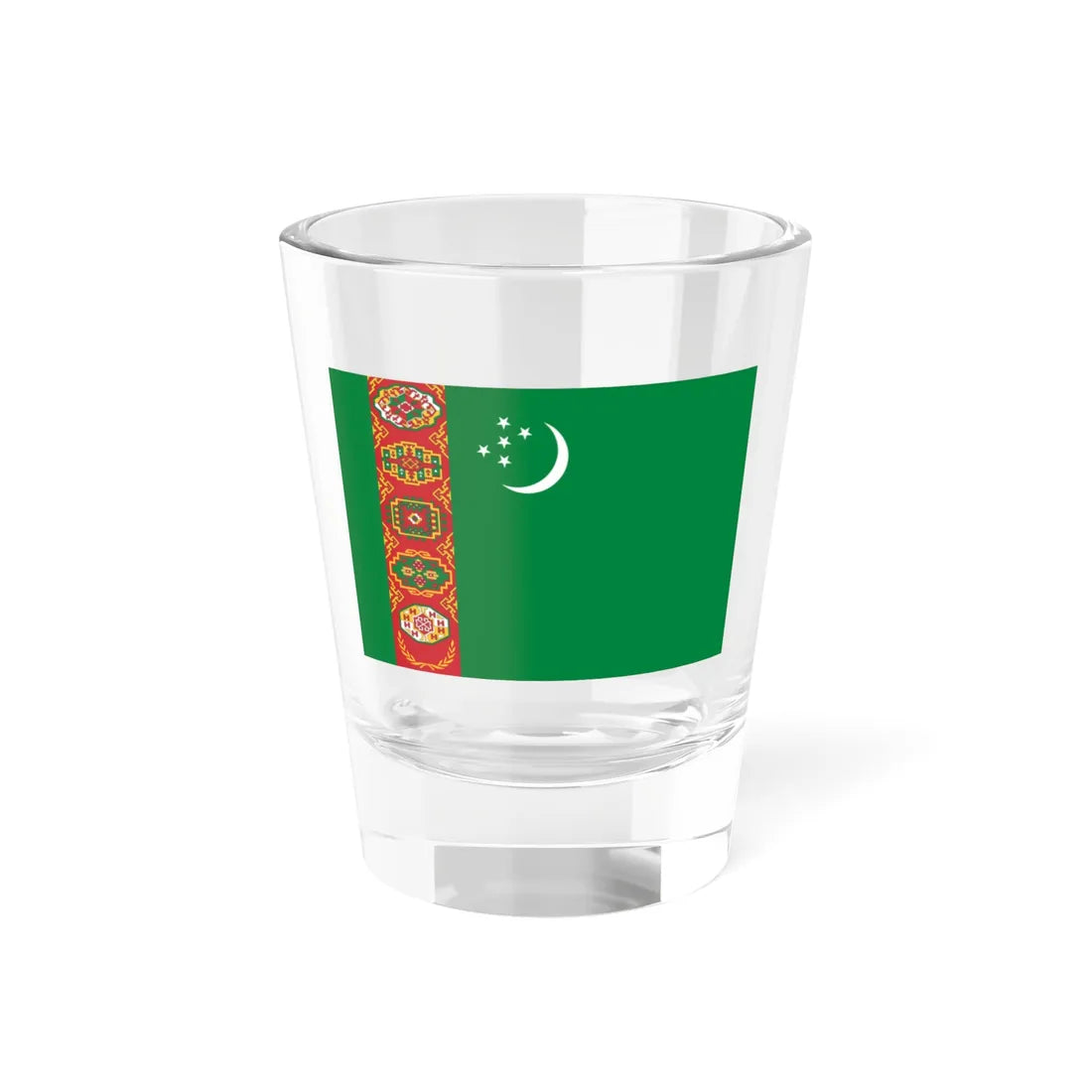 Flag of Turkmenistan (Turkmenistan) Shot Glass 1.5oz 1.5oz - Go Mug Yourself