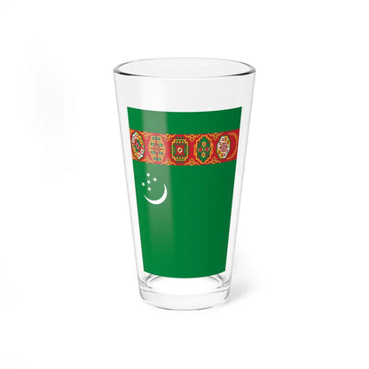 Flag of Turkmenistan vertical (Turkmenistan) Pint Glass 16oz 16oz - Go Mug Yourself