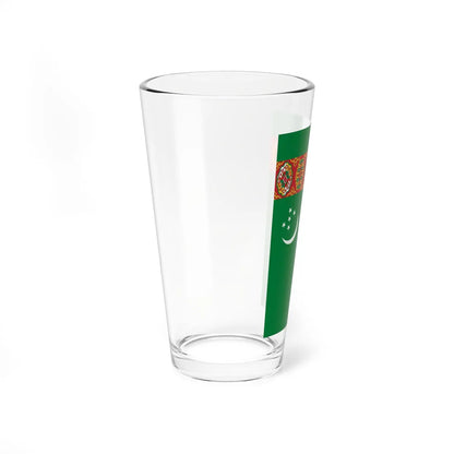 Flag of Turkmenistan vertical (Turkmenistan) Pint Glass 16oz - Go Mug Yourself