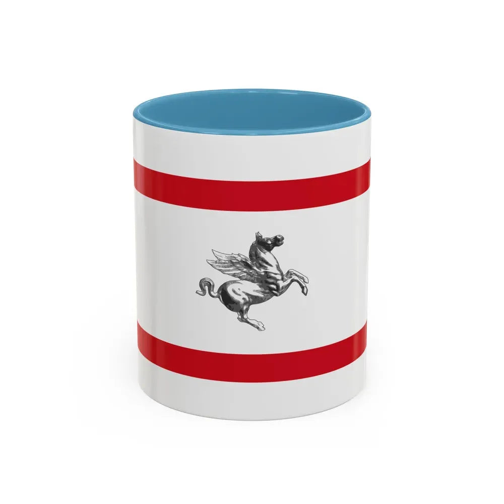 Flag of Tuscany Italy - Accent Coffee Mug 11oz Light Blue - Go Mug Yourself