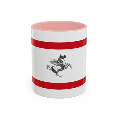 Flag of Tuscany Italy - Accent Coffee Mug 11oz Pink - Go Mug Yourself