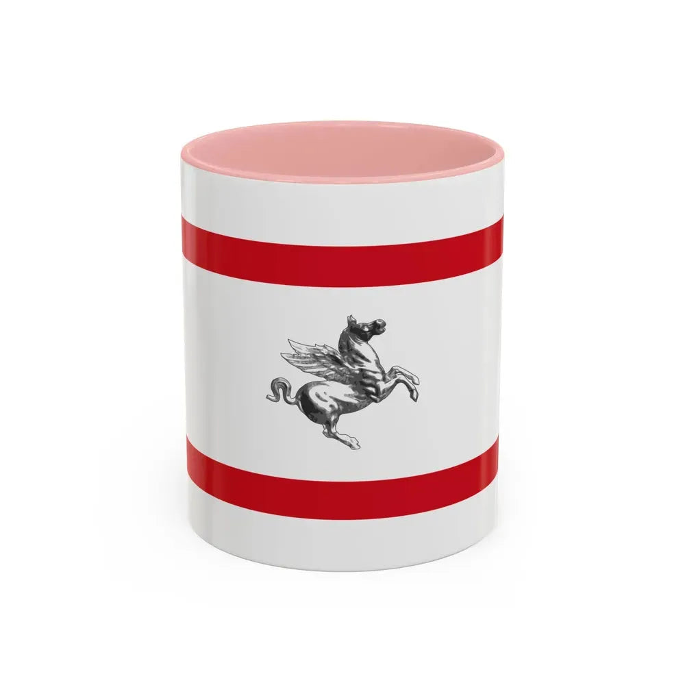 Flag of Tuscany Italy - Accent Coffee Mug 11oz Pink - Go Mug Yourself