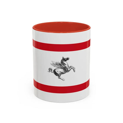 Flag of Tuscany Italy - Accent Coffee Mug 11oz Red - Go Mug Yourself