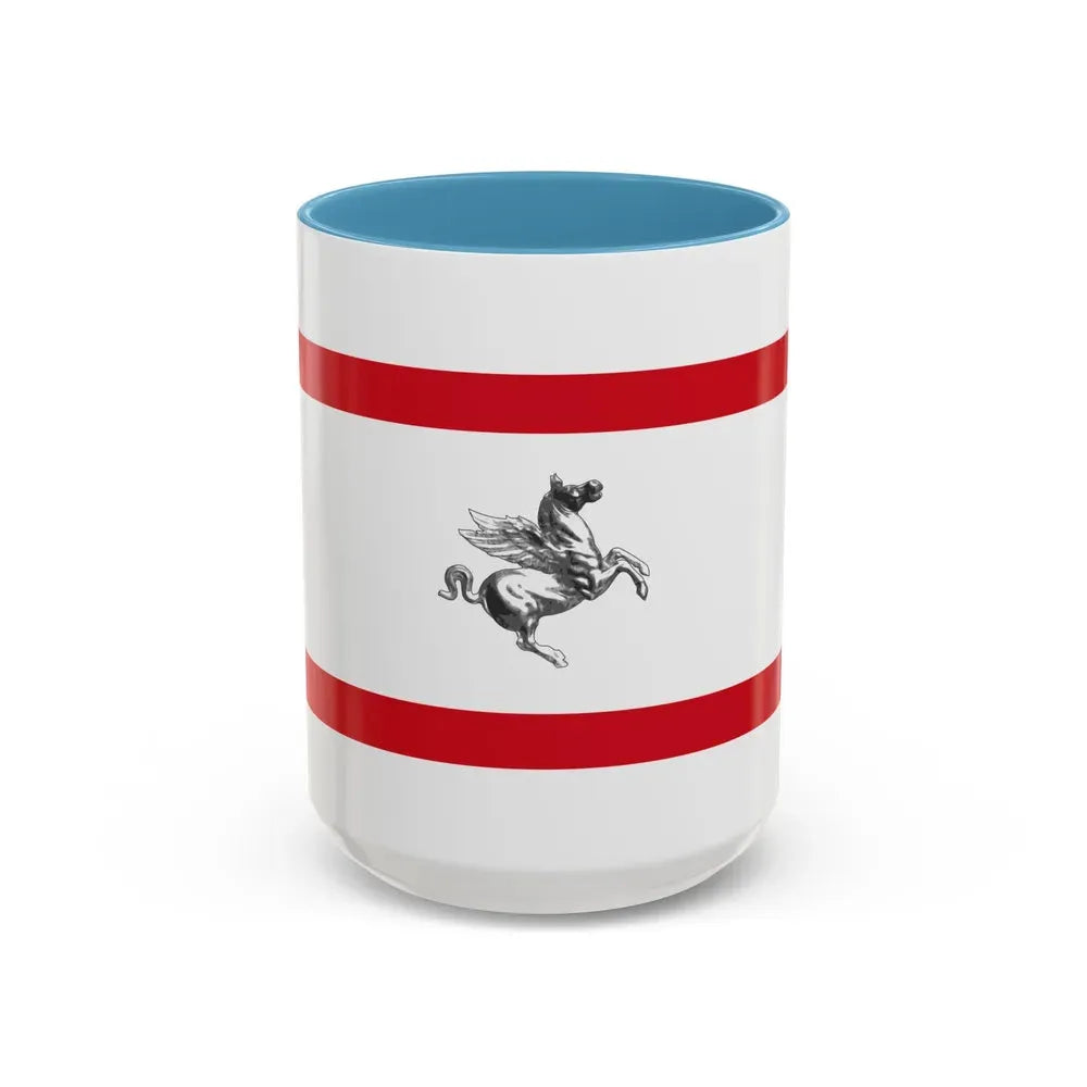 Flag of Tuscany Italy - Accent Coffee Mug 15oz Light Blue - Go Mug Yourself