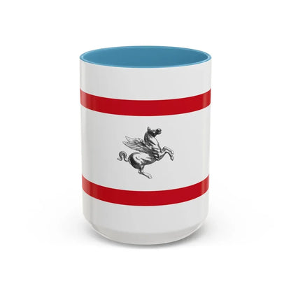 Flag of Tuscany Italy - Accent Coffee Mug 15oz Light Blue - Go Mug Yourself
