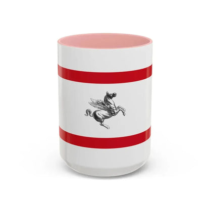 Flag of Tuscany Italy - Accent Coffee Mug 15oz Pink - Go Mug Yourself