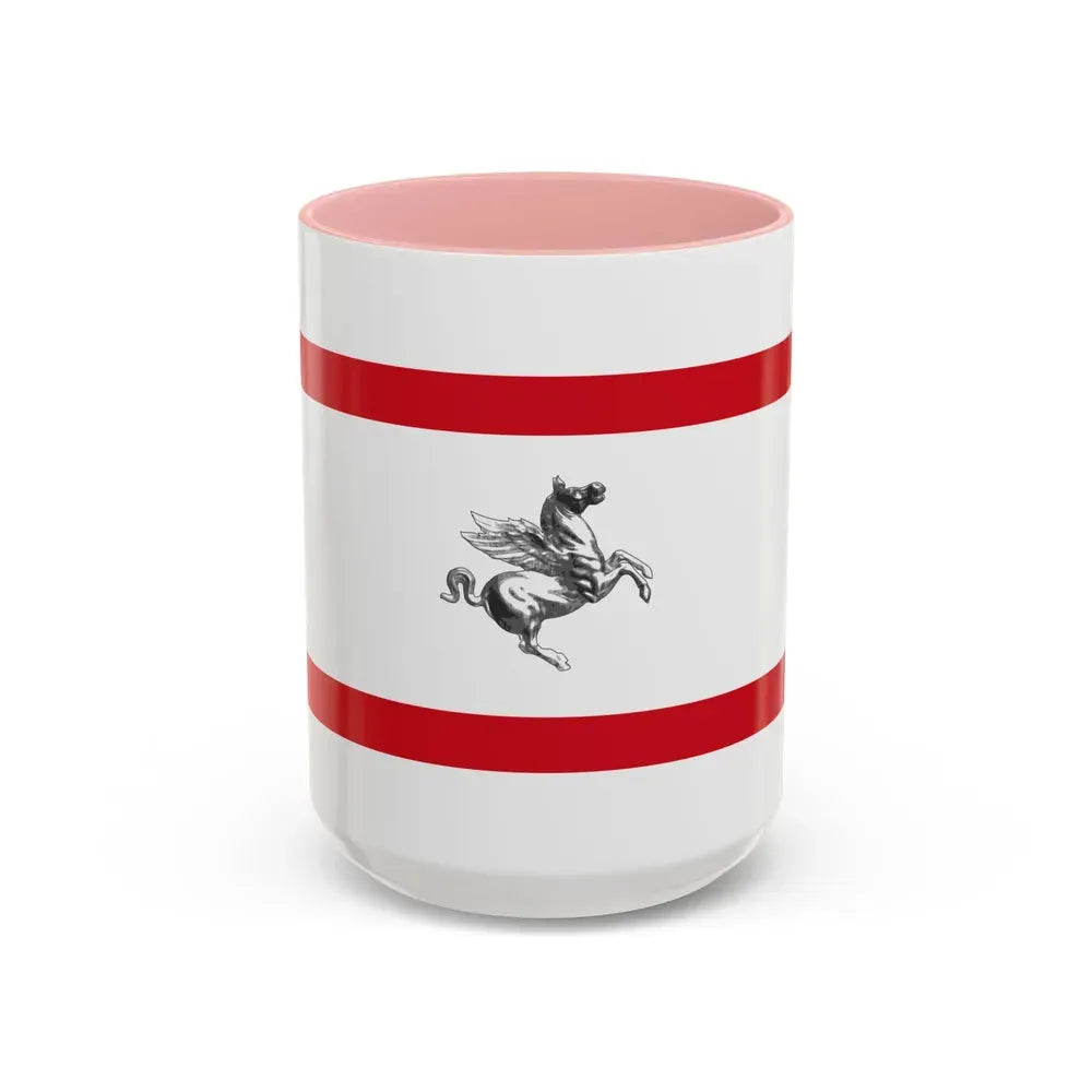 Flag of Tuscany Italy - Accent Coffee Mug 15oz Pink - Go Mug Yourself