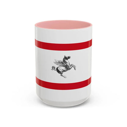 Flag of Tuscany Italy - Accent Coffee Mug 15oz Pink - Go Mug Yourself
