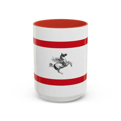 Flag of Tuscany Italy - Accent Coffee Mug 15oz Red - Go Mug Yourself