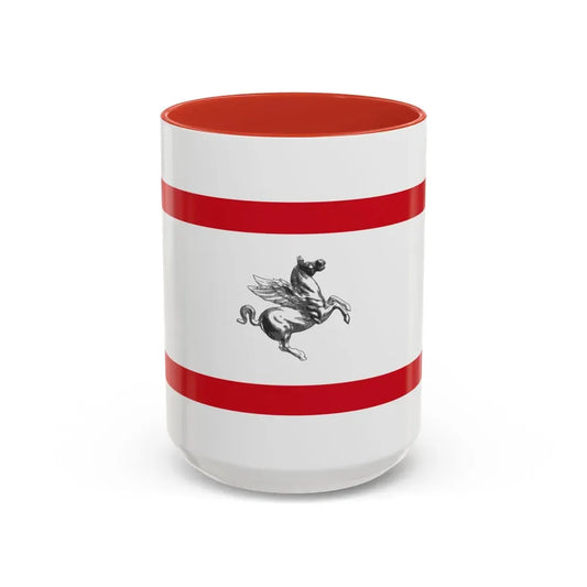 Flag of Tuscany Italy - Accent Coffee Mug 15oz Red - Go Mug Yourself