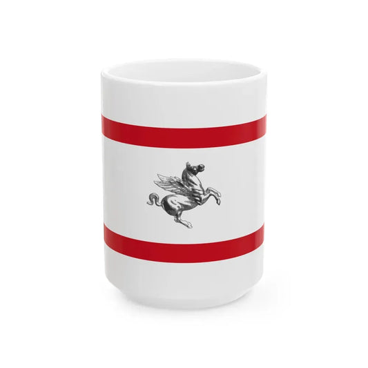Flag of Tuscany Italy - White Coffee Mug 15oz - Go Mug Yourself