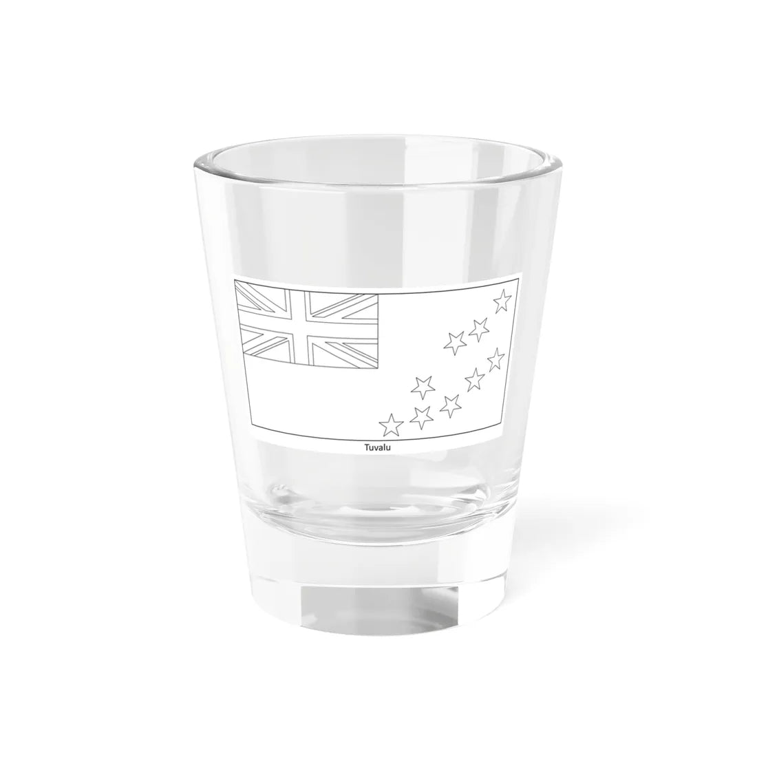 Flag of Tuvalu colouring page (Tuvalu) Shot Glass 1.5oz 1.5oz - Go Mug Yourself