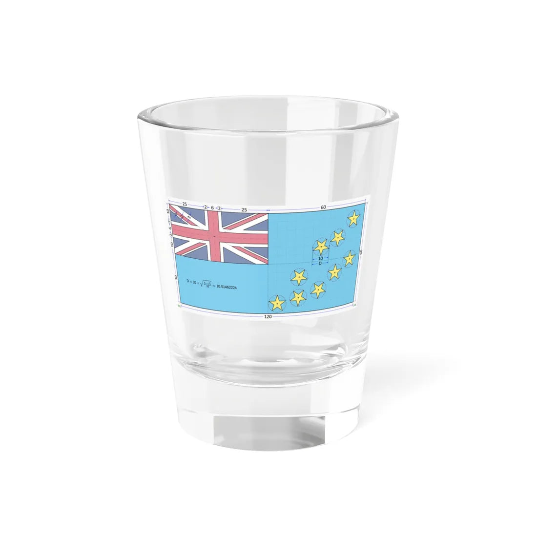 Flag of Tuvalu construction sheet (Tuvalu) Shot Glass 1.5oz 1.5oz - Go Mug Yourself