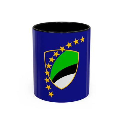 Flag of Tuzla Canton Bosnia and Herzegovina - Accent Coffee Mug 11oz Black - Go Mug Yourself