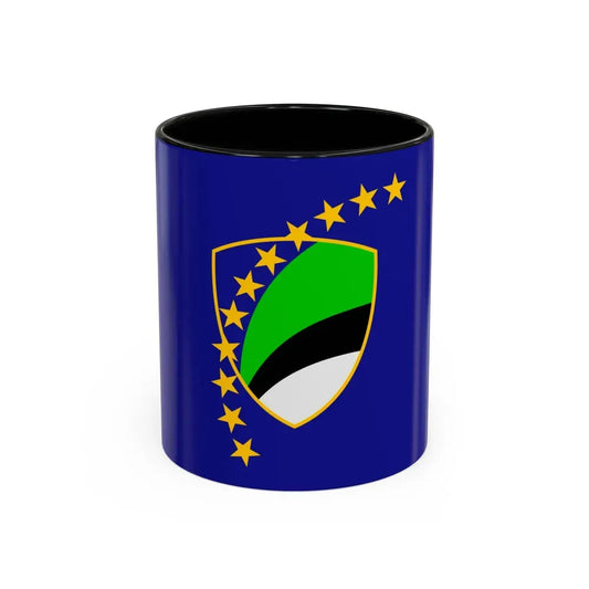 Flag of Tuzla Canton Bosnia and Herzegovina - Accent Coffee Mug 11oz Black - Go Mug Yourself