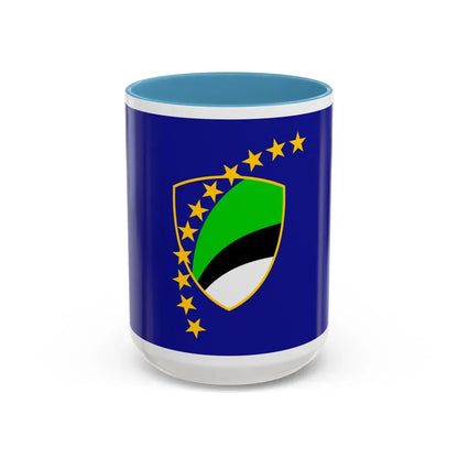 Flag of Tuzla Canton Bosnia and Herzegovina - Accent Coffee Mug 15oz Light Blue - Go Mug Yourself