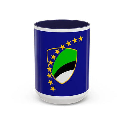 Flag of Tuzla Canton Bosnia and Herzegovina - Accent Coffee Mug 15oz Navy - Go Mug Yourself