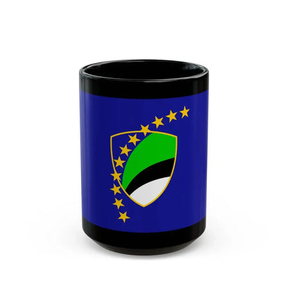 Flag of Tuzla Canton Bosnia and Herzegovina - Black Coffee Mug 15oz - Go Mug Yourself