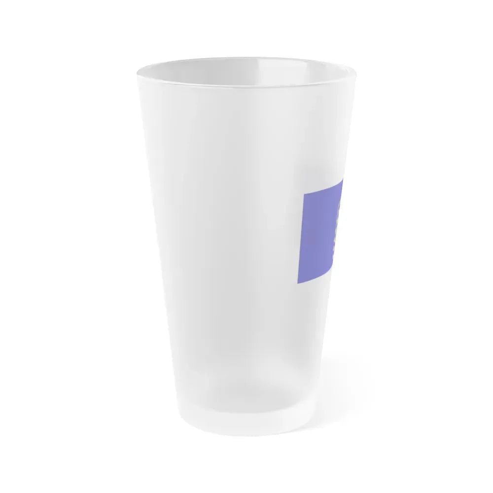 Flag of Tuzla Canton Bosnia and Herzegovina - Frosted Pint Glass 16oz - Go Mug Yourself