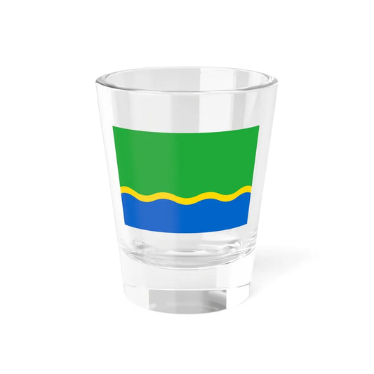 Flag of Tyndinsky rayon Amur oblast 2007 (Russia) Shot Glass 1.5oz 1.5oz - Go Mug Yourself
