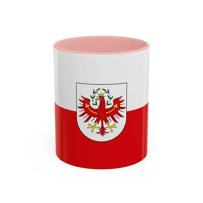 Flag of Tyrol Tirol Austria - Accent Coffee Mug 11oz Pink - Go Mug Yourself