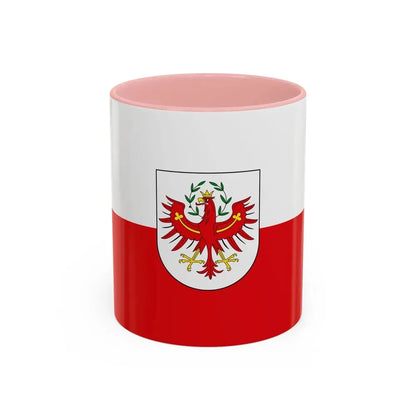Flag of Tyrol Tirol Austria - Accent Coffee Mug 11oz Pink - Go Mug Yourself