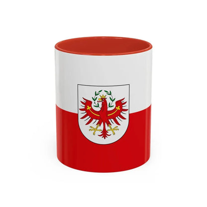 Flag of Tyrol Tirol Austria - Accent Coffee Mug 11oz Red - Go Mug Yourself