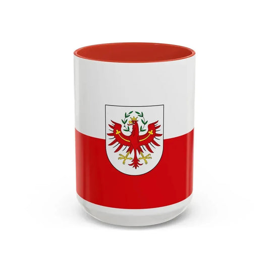Flag of Tyrol Tirol Austria - Accent Coffee Mug 15oz Red - Go Mug Yourself