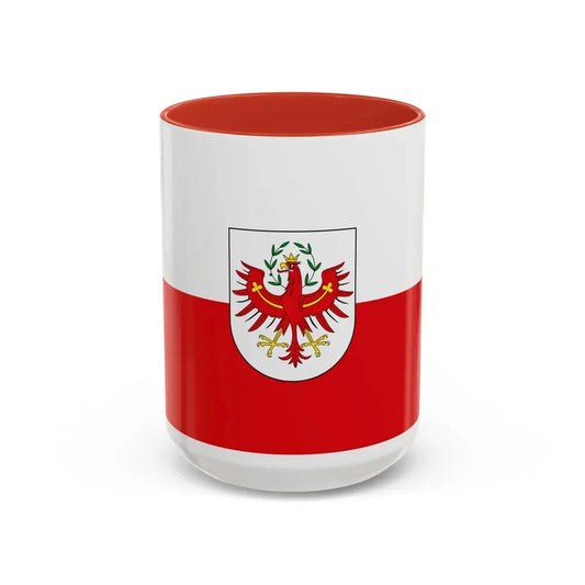 Flag of Tyrol Tirol Austria - Accent Coffee Mug 15oz Red - Go Mug Yourself