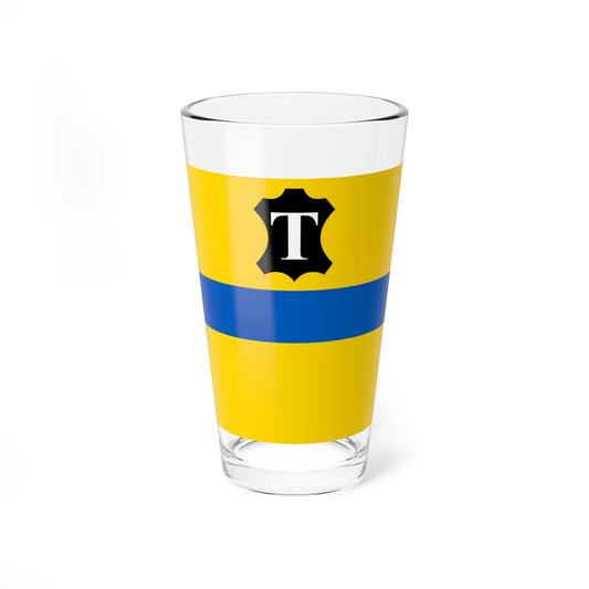 Flag of Tysmenytsia (Ukraine) Pint Glass 16oz 16oz - Go Mug Yourself