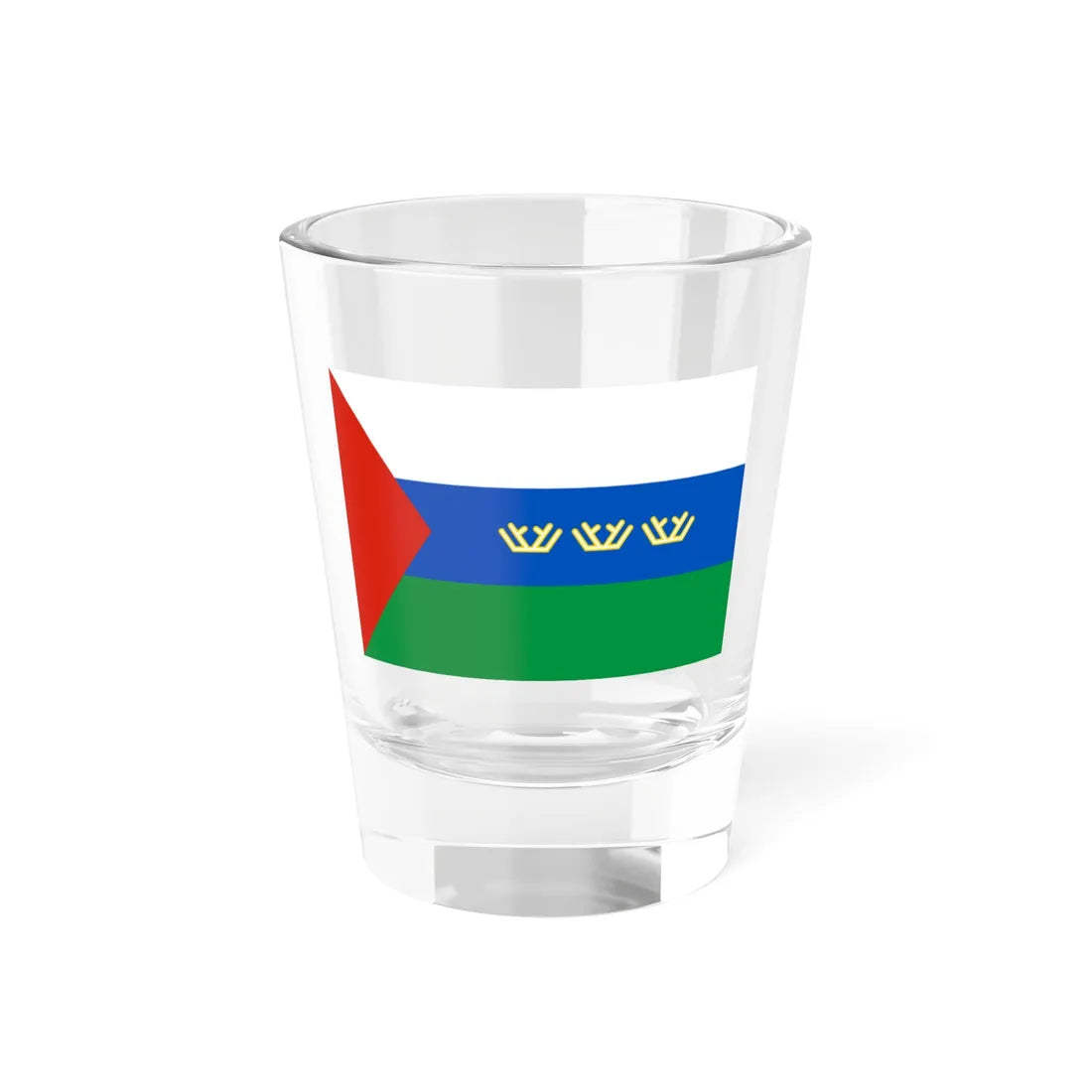 Flag of Tyumen Oblast 1995-2008 (Russia) Shot Glass 1.5oz 1.5oz - Go Mug Yourself