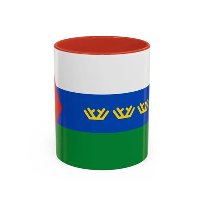 Flag of Tyumen Oblast Russia - Accent Coffee Mug 11oz Red - Go Mug Yourself