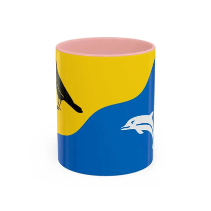 Flag of Tywyn Wales UK - Accent Coffee Mug 11oz Pink - Go Mug Yourself