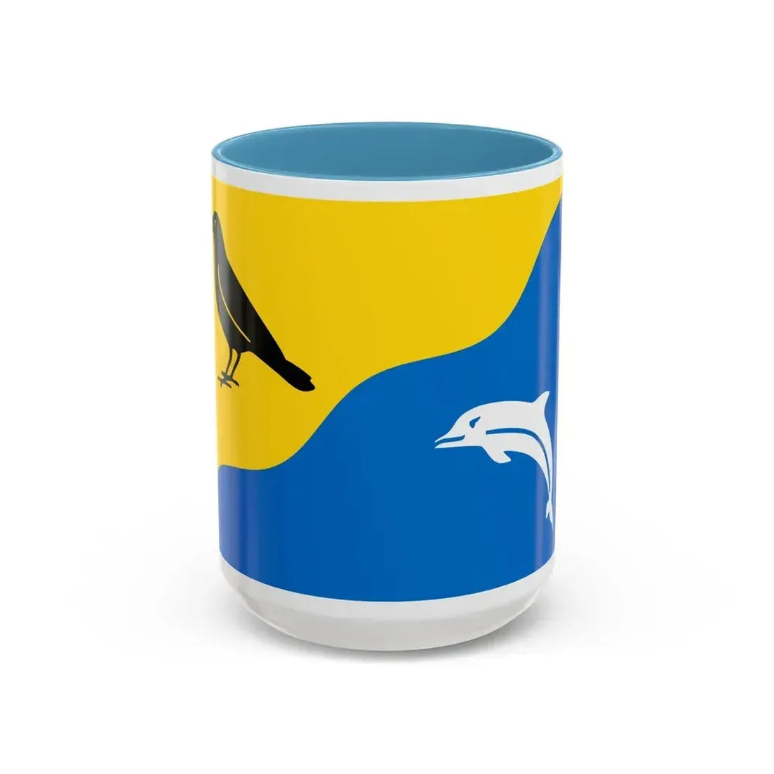 Flag of Tywyn Wales UK - Accent Coffee Mug 15oz Light Blue - Go Mug Yourself