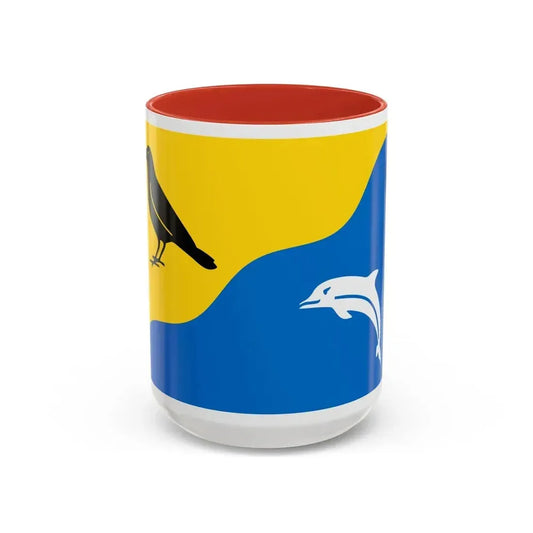 Flag of Tywyn Wales UK - Accent Coffee Mug 15oz Red - Go Mug Yourself