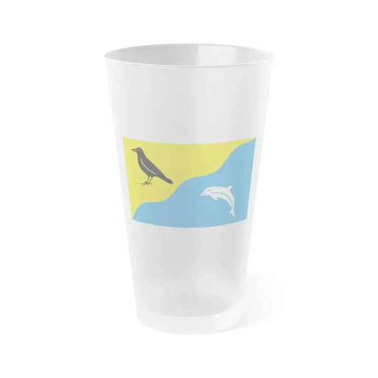 Flag of Tywyn Wales UK - Frosted Pint Glass 16oz 16oz Frosted - Go Mug Yourself