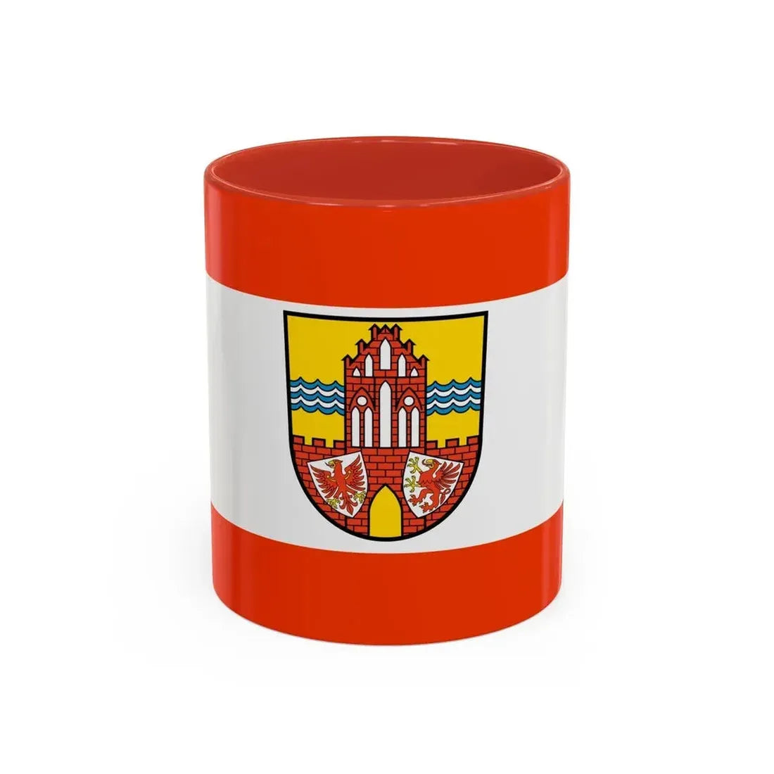 Flag of Uckermark Germany - Accent Coffee Mug 11oz Red - Go Mug Yourself